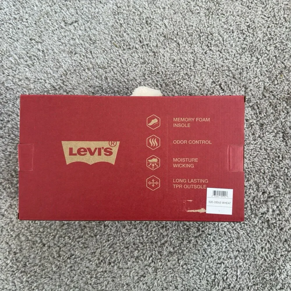 Levi's Men Brixton Slip On Scuff Slippers Size US L 9.5-10.5 Faux Suede Wheat